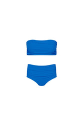 Capri Ruched Full Coverage Bikini Set Blue