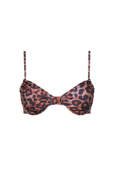 Capri Ruched Underwire Bikini Top Leopard