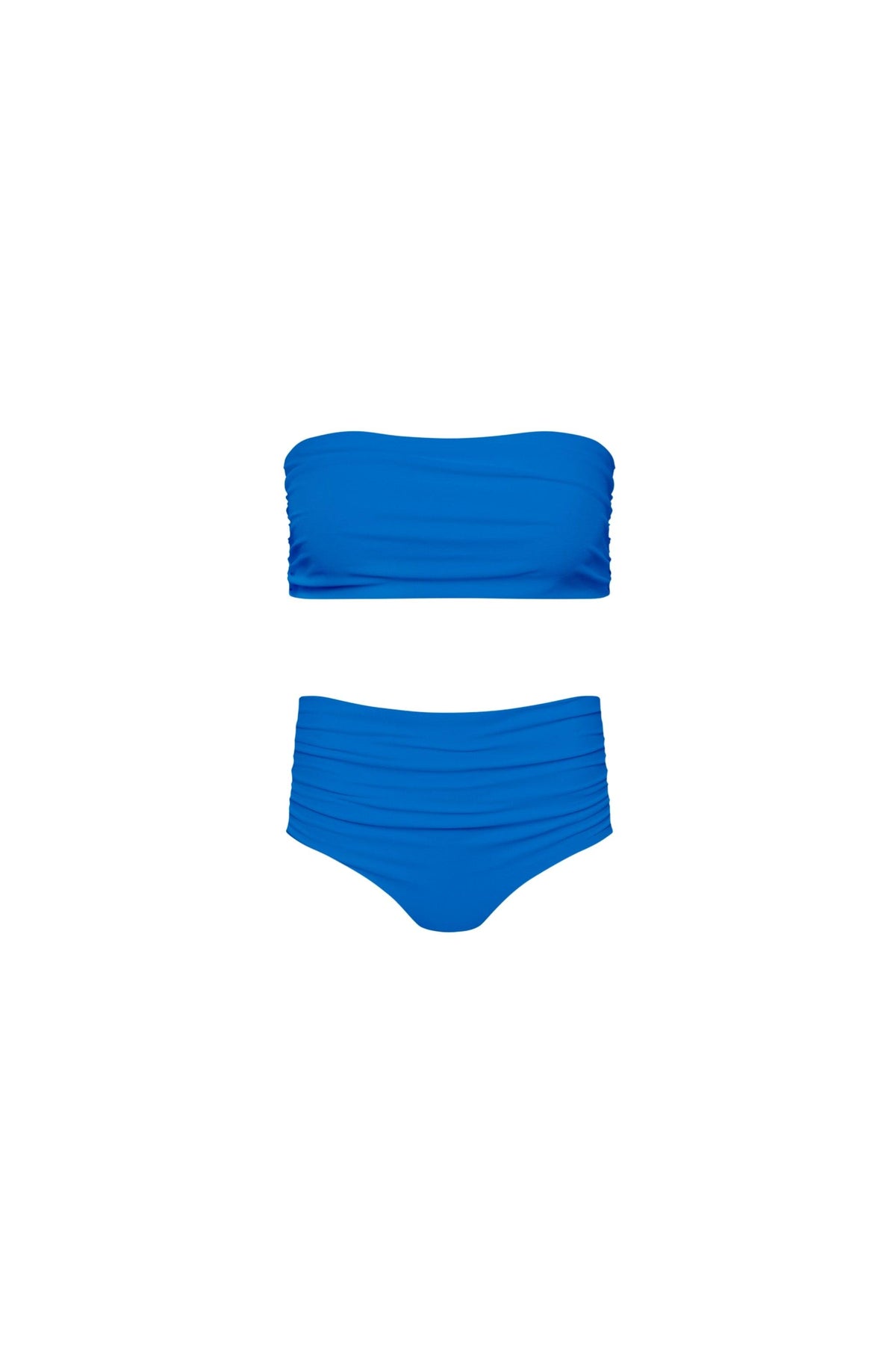 Capri Ruched Full Coverage Bikini Set Blue