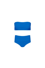 Capri Ruched Full Coverage Bikini Set Blue
