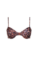 Capri Ruched Underwire Bikini Top Leopard