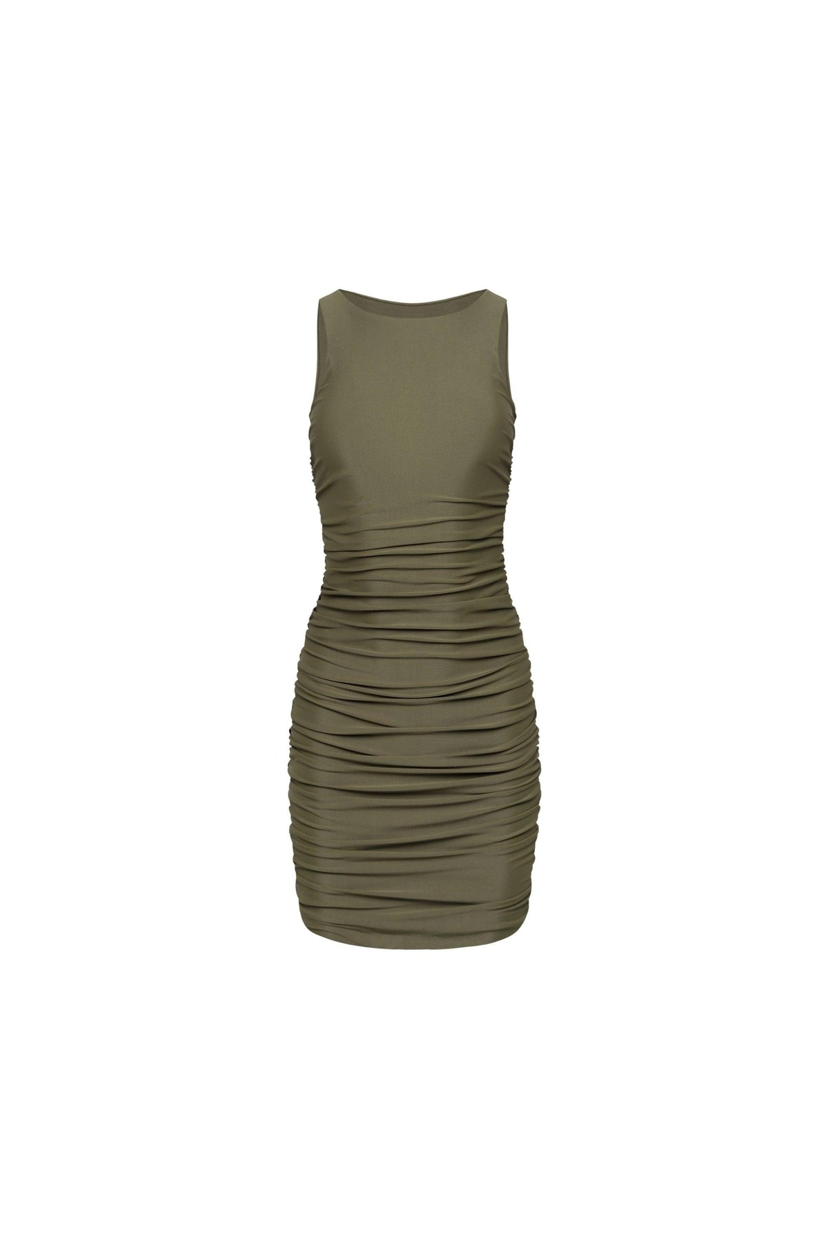 Ibiza Ruched Mini Dress Olive