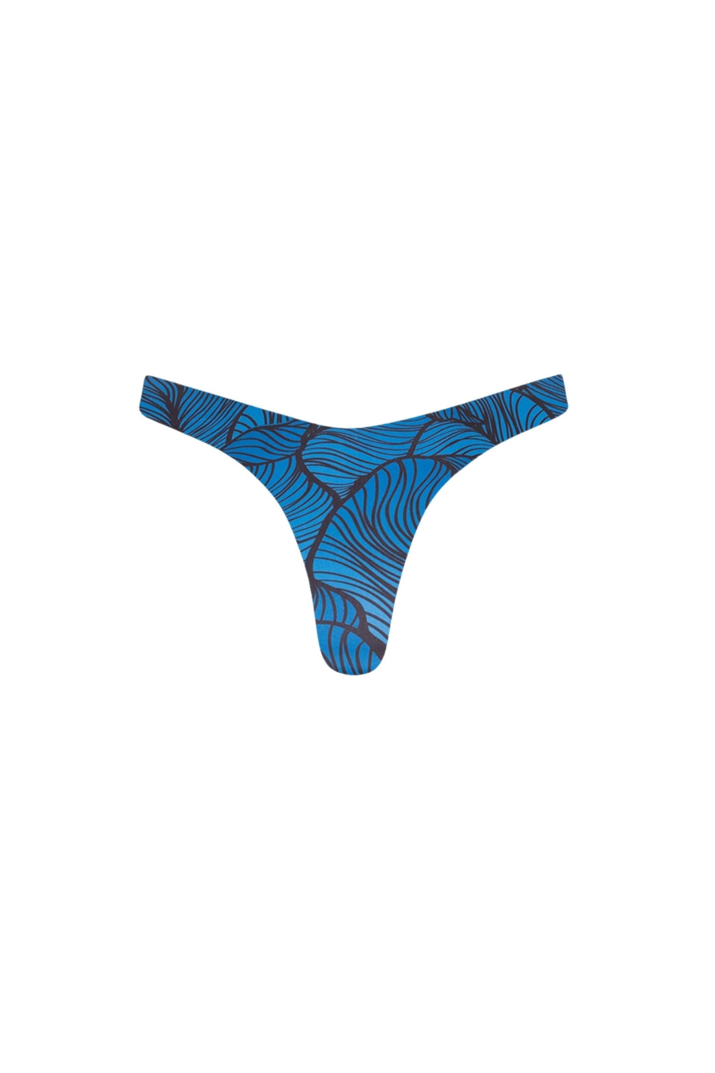 Tahiti Thong Bikini Bottom Blue Leaf