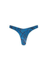 Tahiti Thong Bikini Bottom Blue Leaf